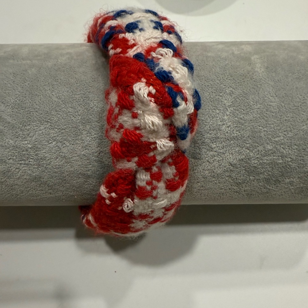Lele Sadoughi Americana Red White and Blue Knit Headband